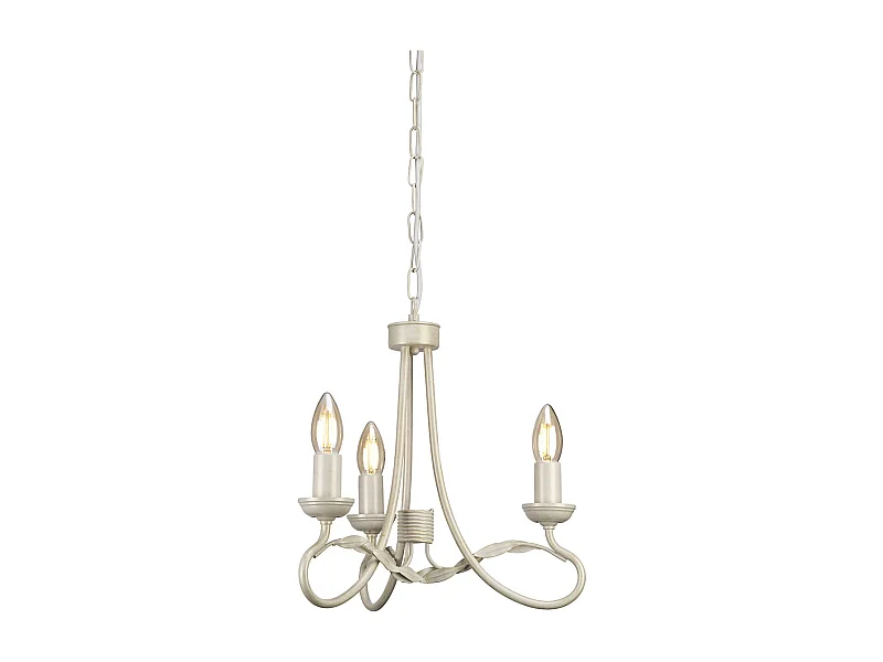 Elstead Olivia - Kronleuchter 3 licht Elfenbein, Gold Finish, E14