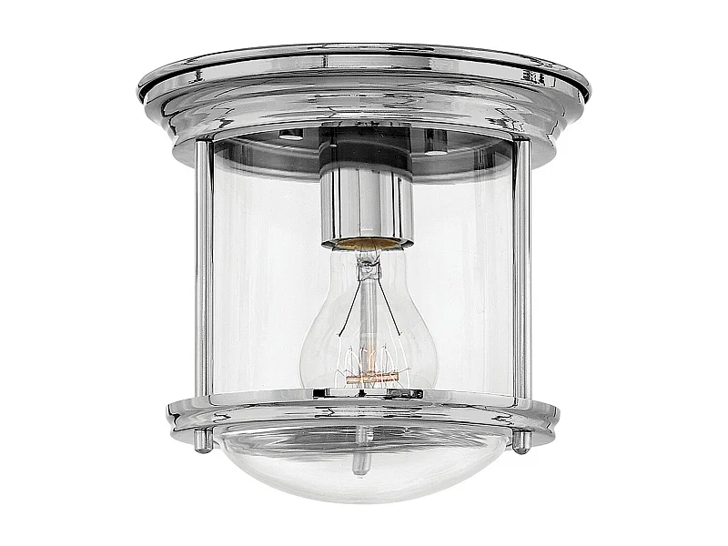Hadrian Hinkley 1 licht Flush Mount Chrom mit Glas IP44