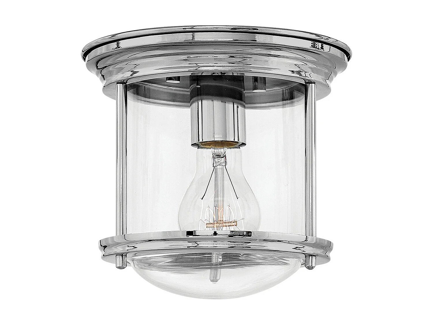 Hadrian Hinkley 1 licht Flush Mount Chrom mit Glas IP44