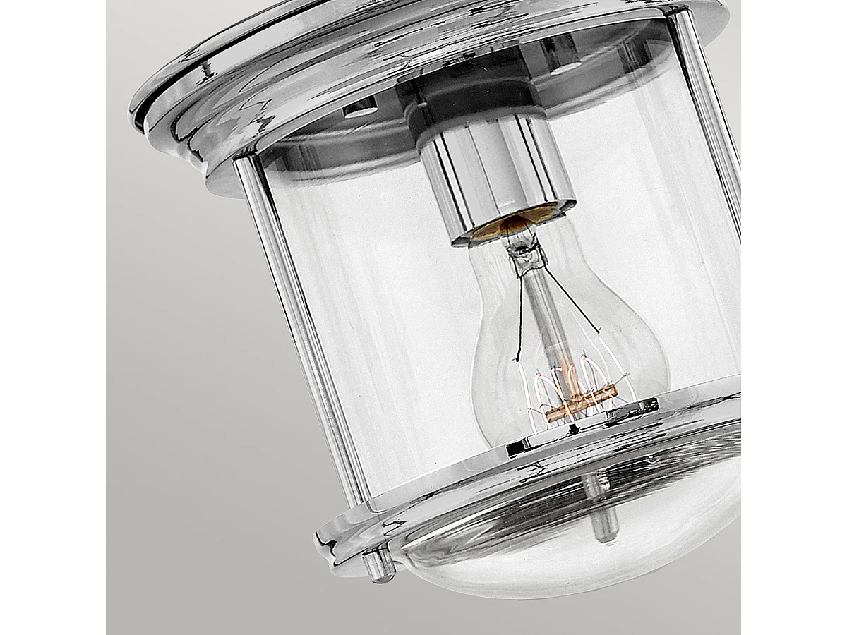 Hadrian Hinkley 1 licht Flush Mount Chrom mit Glas IP44