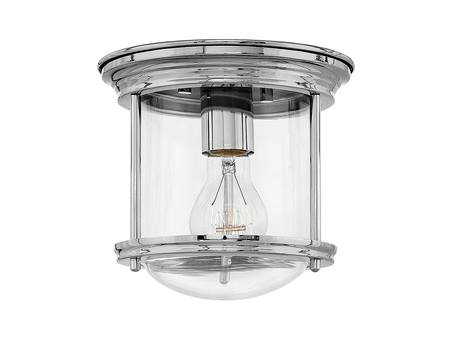 Hadrian Hinkley 1 Lumière Encastré Chrome avec Verre IP44