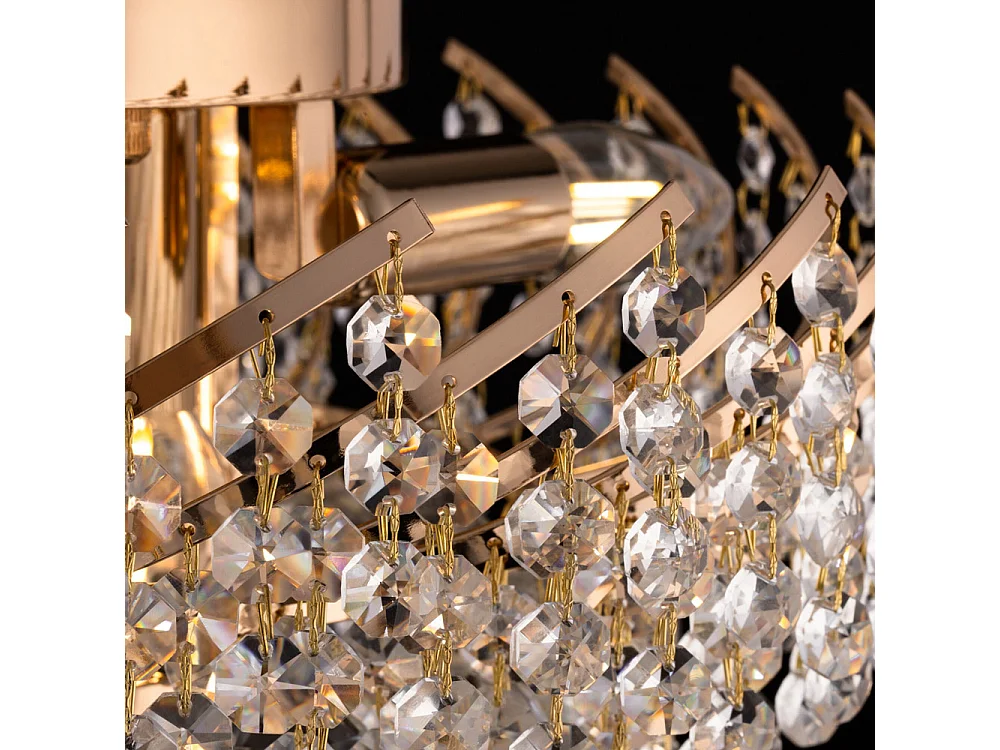 Karolina Lampada da soffitto semi-incasso oro e cristallo, 6 luci, E14