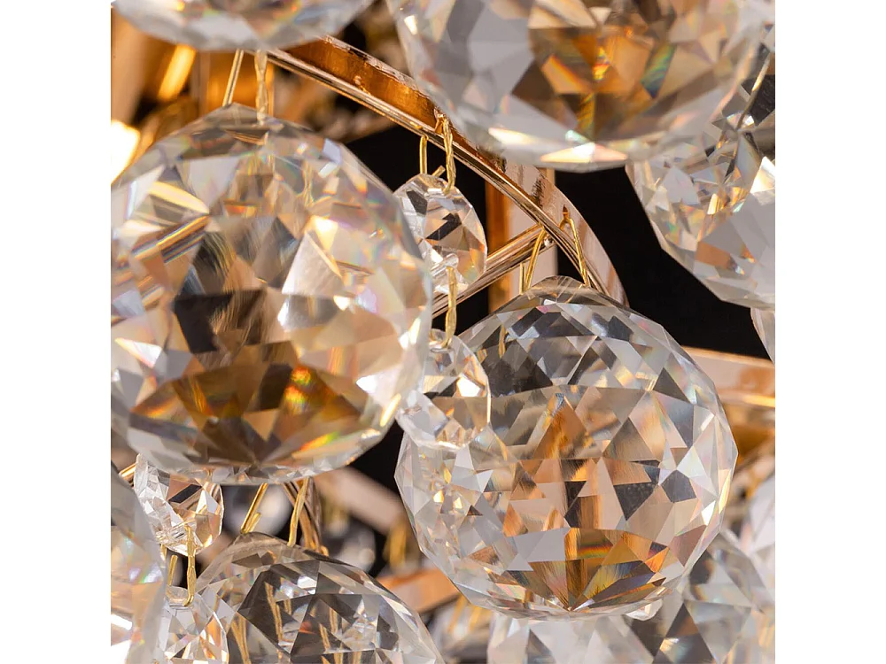 Karolina Lampada da soffitto semi-incasso oro e cristallo, 6 luci, E14