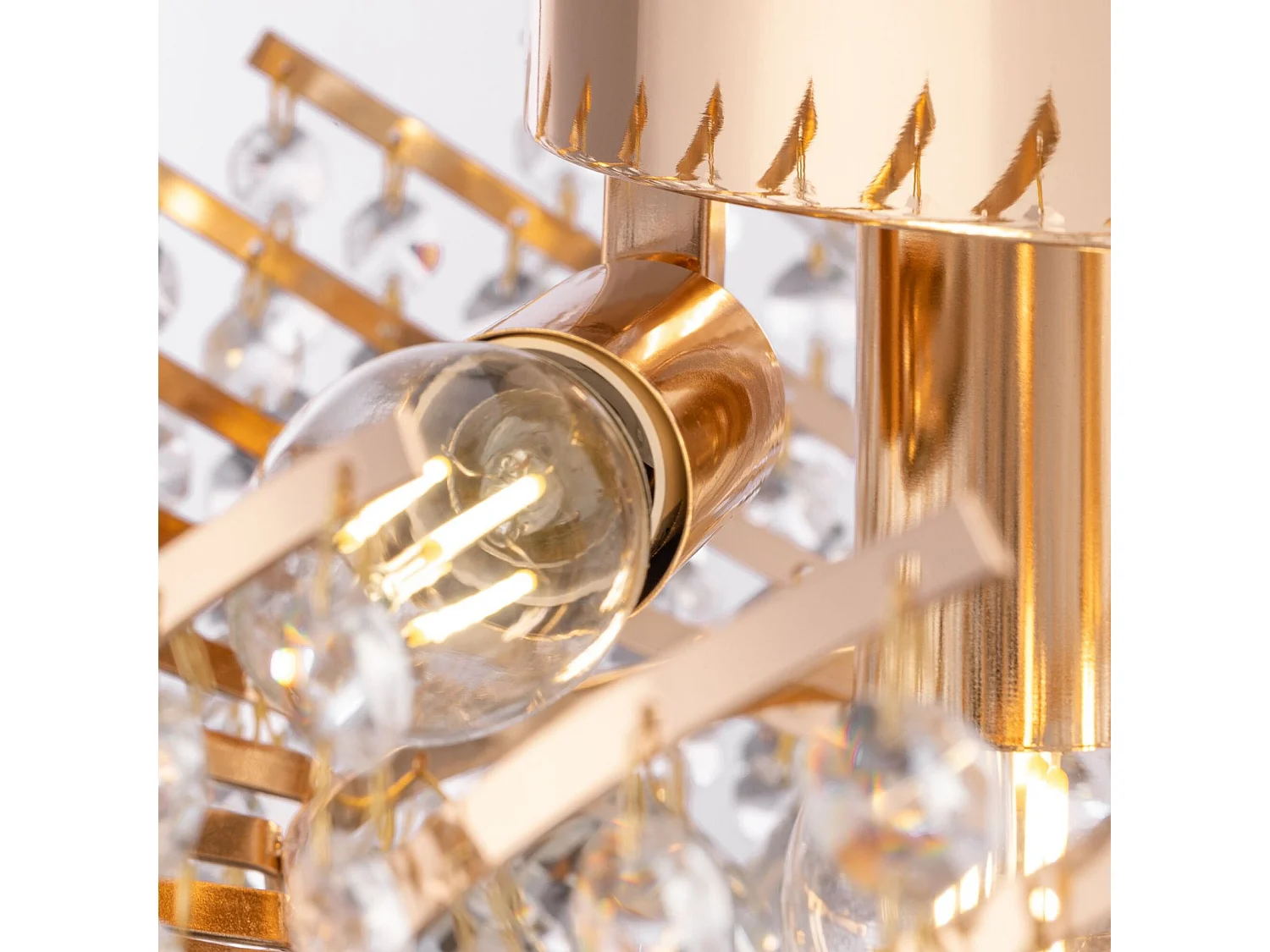 Karolina Lampada da soffitto semi-incasso oro e cristallo, 6 luci, E14