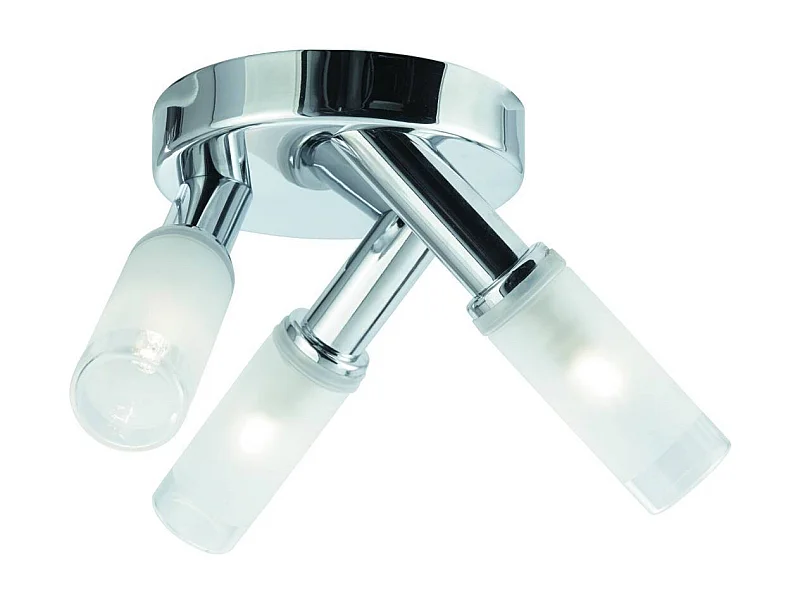 Searchlicht Bubbles - LED 3 Licht Badezimmer Flush Deckenstrahler Chrom mit Milchglas IP44, G9
