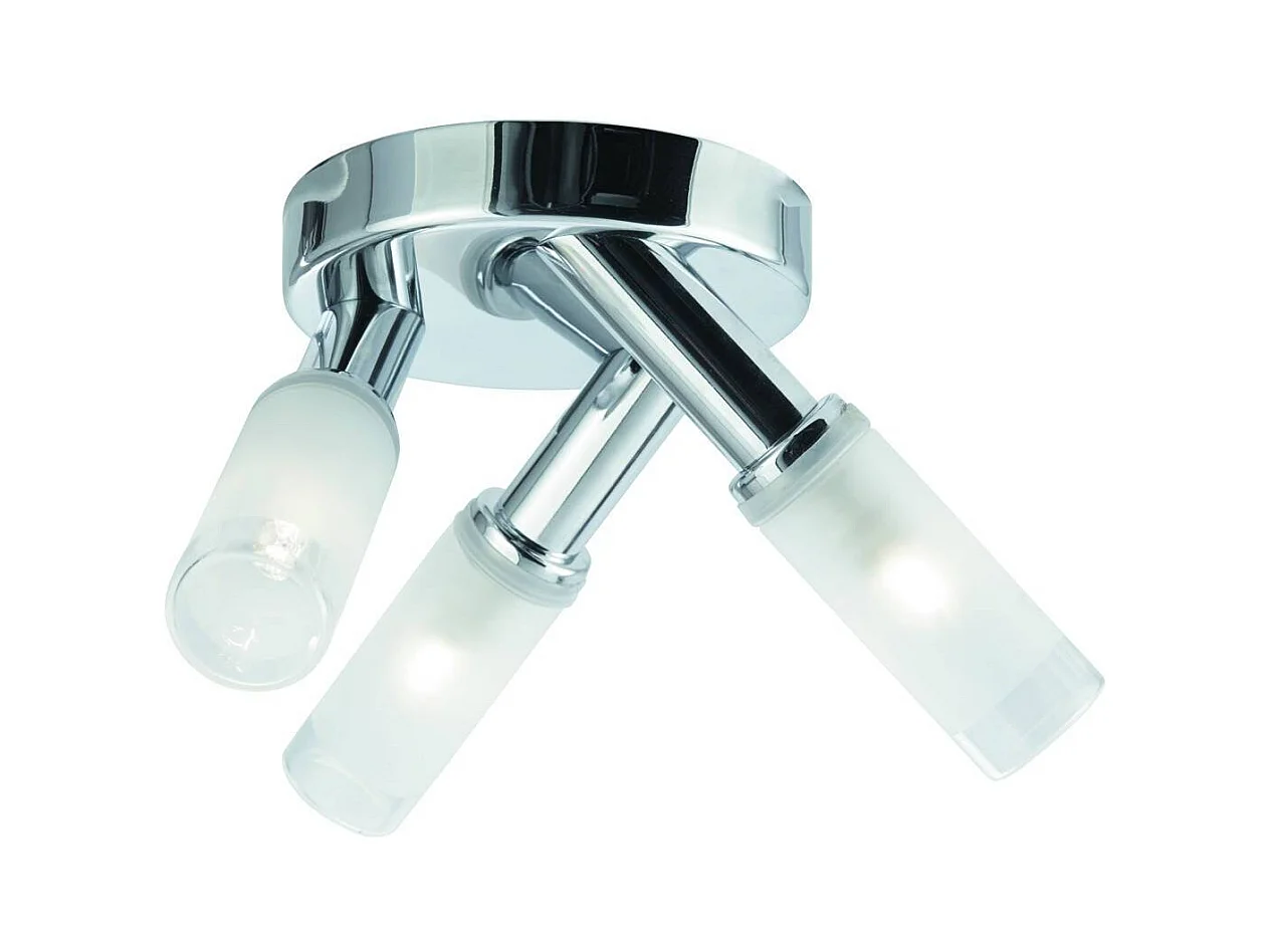 Searchlicht Bubbles - LED 3 Licht Badezimmer Flush Deckenstrahler Chrom mit Milchglas IP44, G9