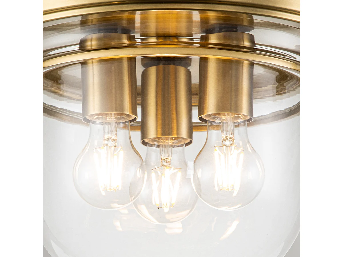 Elstead Quoizel Whistling Skål Halvspol taklampa Borstad mässing, IP44