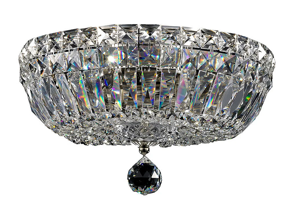 Basfor Plafón Semi Empotrado Níquel Antiguo & Cristal, 3 Luces, E14