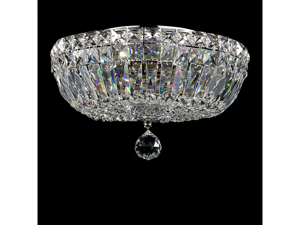 Basfor Lampada da soffitto semi-incasso nichel antico e cristallo, 3 luci, E14