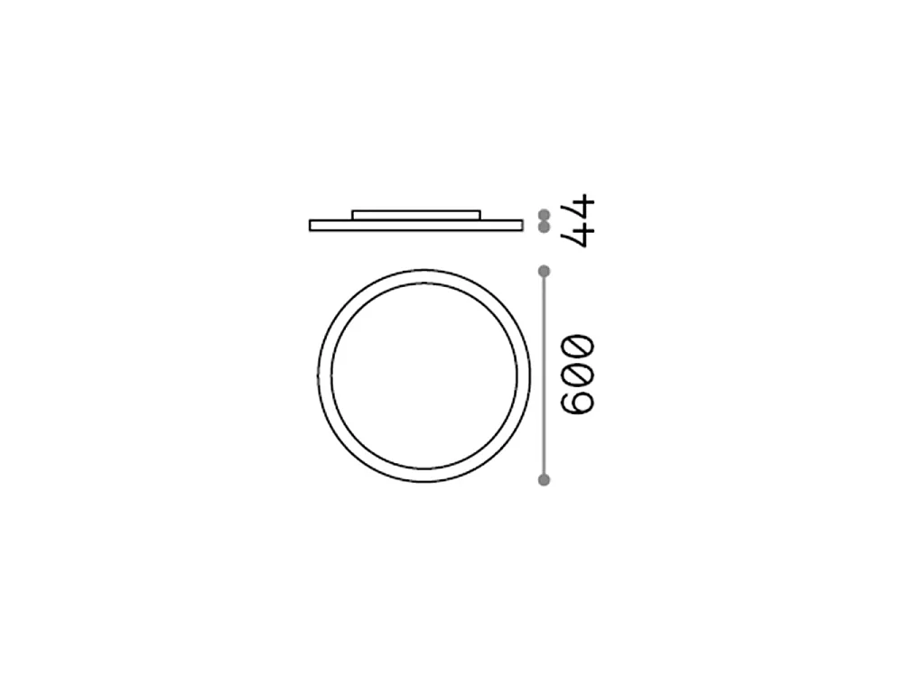 Ideal Lux FLY 60cm Semi Plafonnier LED Intégré Blanc, 4000K, IP40