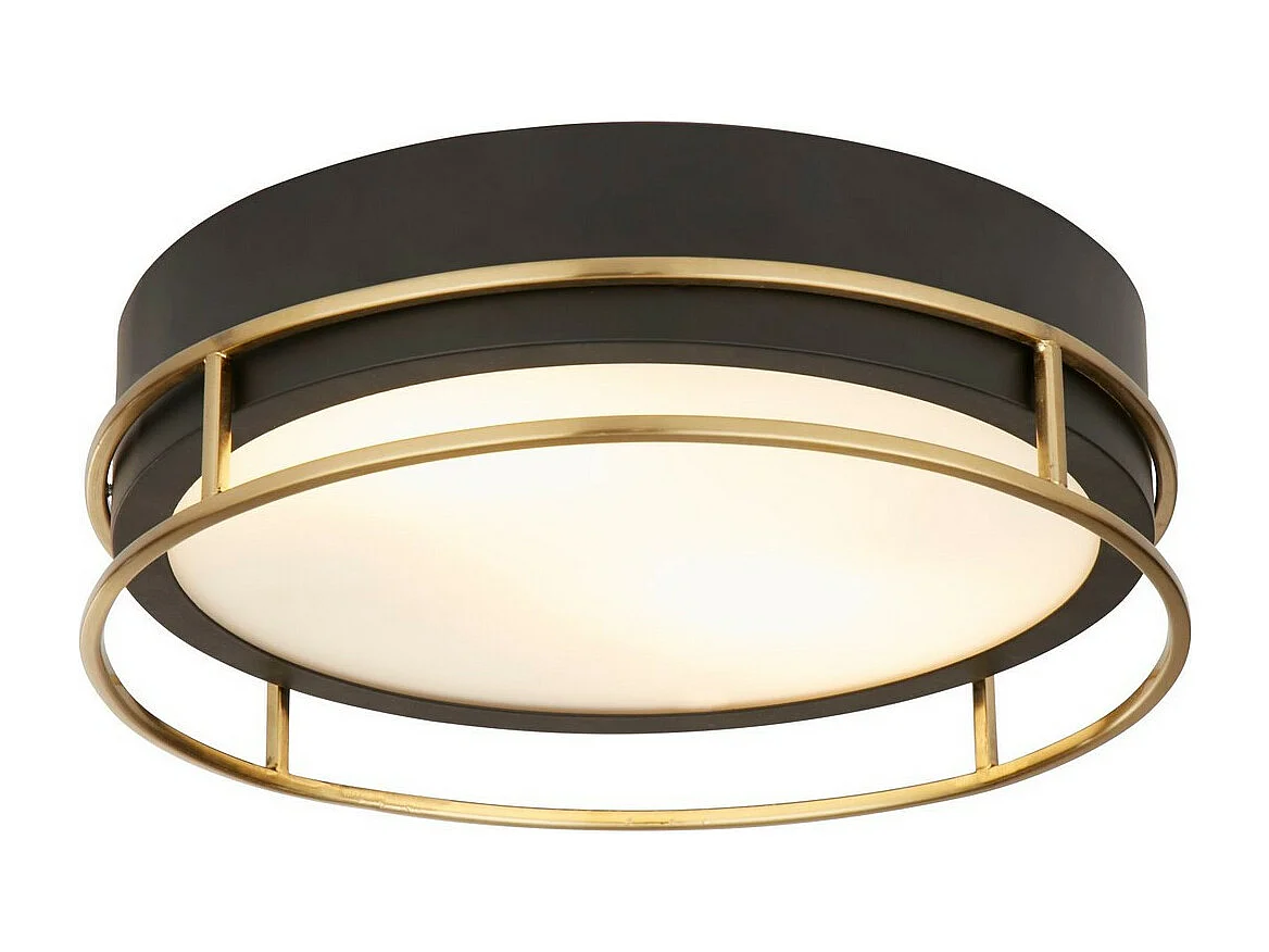 Searchlight Pheonix Phoenix 2 luci a filo nero, ottone, vetro smerigliato