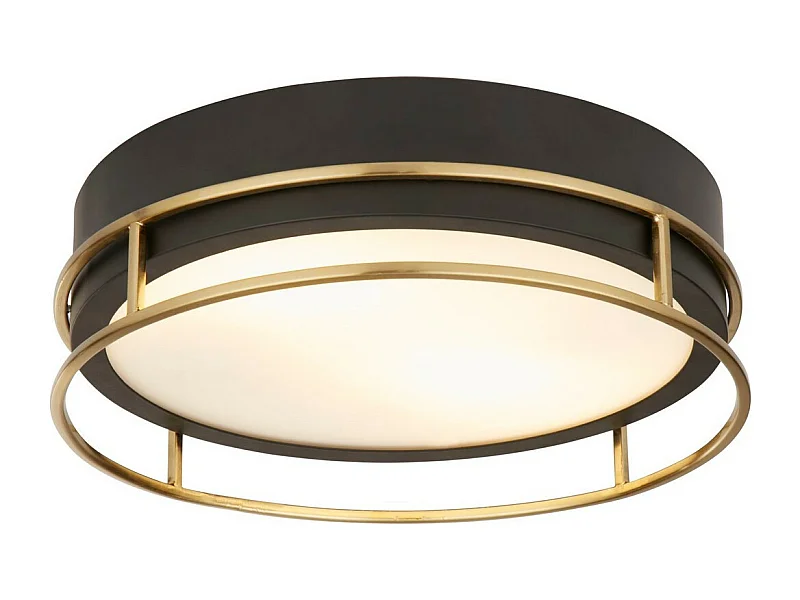 Searchlight Pheonix Phoenix 2 luci a filo nero, ottone, vetro smerigliato