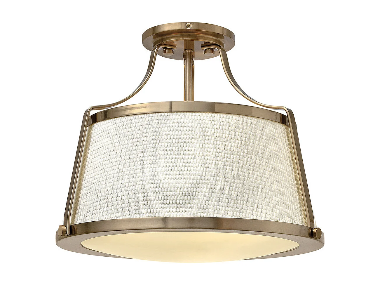 Elstead Charlotte - 3 licht Semi Flush Deckenleuchte Gebürstetes Karamell, E27