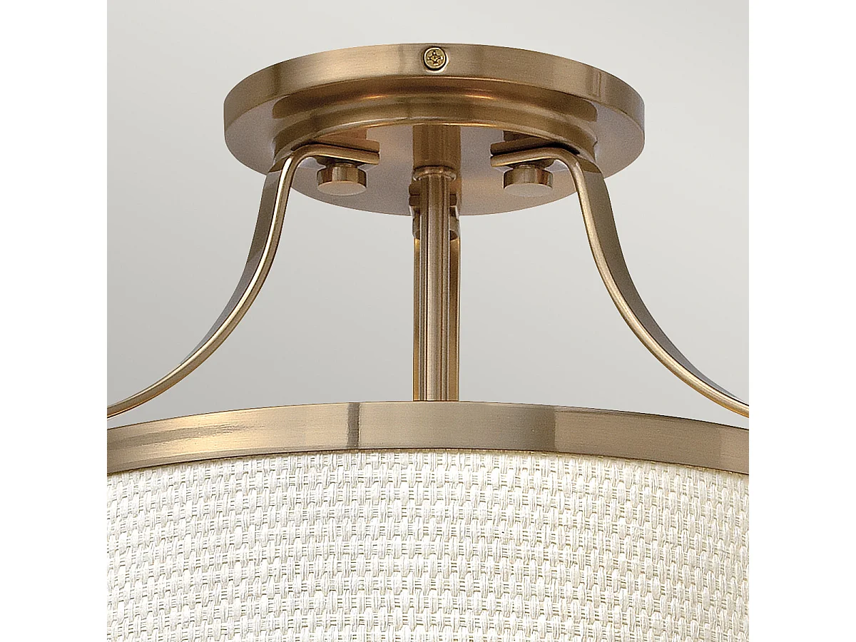 Elstead Charlotte - 3 licht Semi Flush Deckenleuchte Gebürstetes Karamell, E27