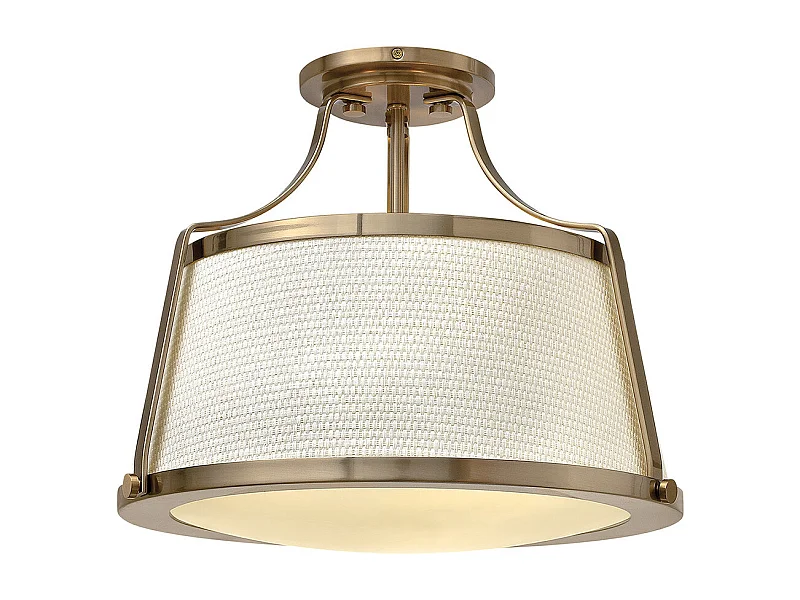 Elstead Charlotte - Plafoniera da semi-filo a 3 luci Caramello spazzolato, attacco E27