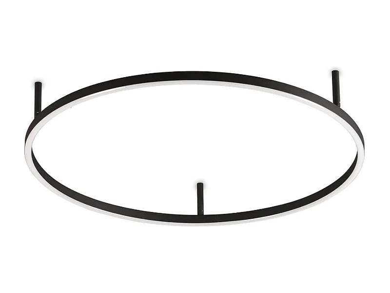 Ideal Lux ORACLE SLIM 70 cm nicht dimmbare, runde, integrierte LED-Deckenleuchte, halbbündig, 4000 K, Schwarz