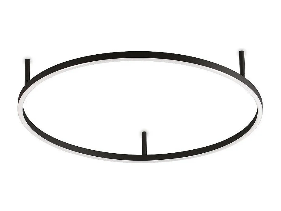 Ideal Lux ORACLE SLIM 70 cm nicht dimmbare, runde, integrierte LED-Deckenleuchte, halbbündig, 4000 K, Schwarz