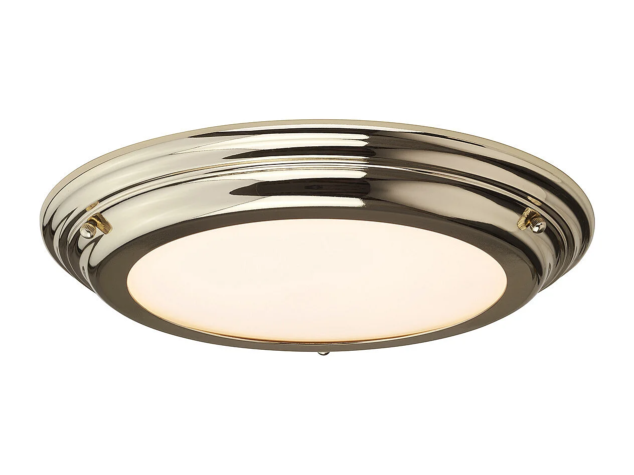 Elstead Welland LED 1 Light Flush Light - Polerad mässing