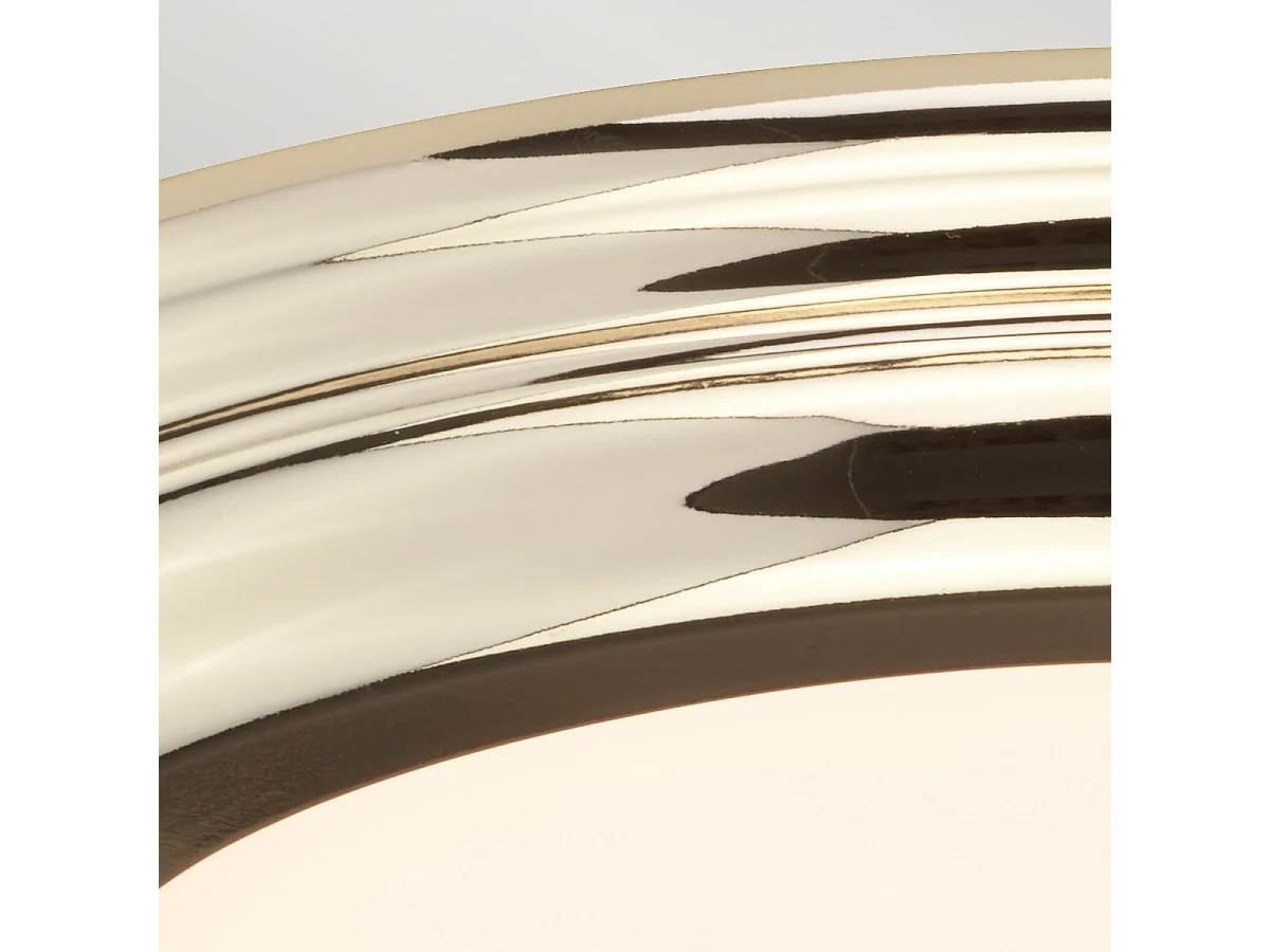 Elstead Welland LED 1 Light Flush Light - Polerad mässing