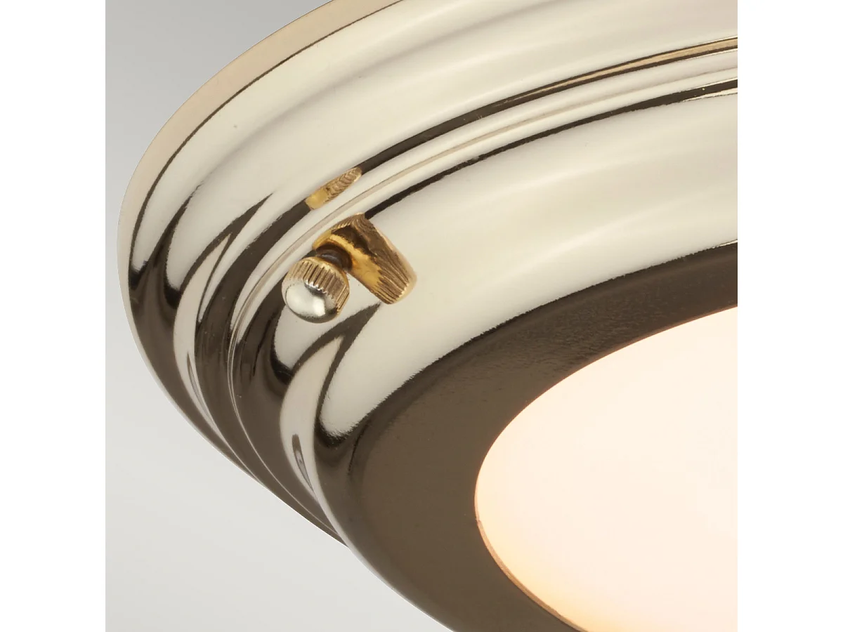 Elstead Welland LED 1 Light Flush Light - Polerad mässing