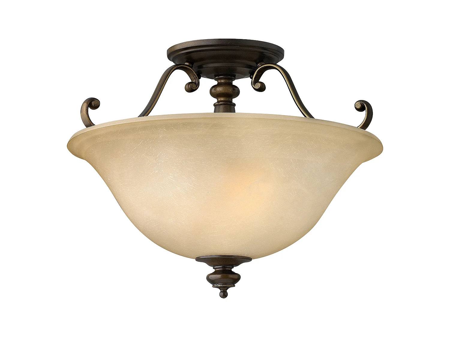 Elstead Dunhill - 2 licht Semi Flush Deckenleuchte Royal Bronze, E27