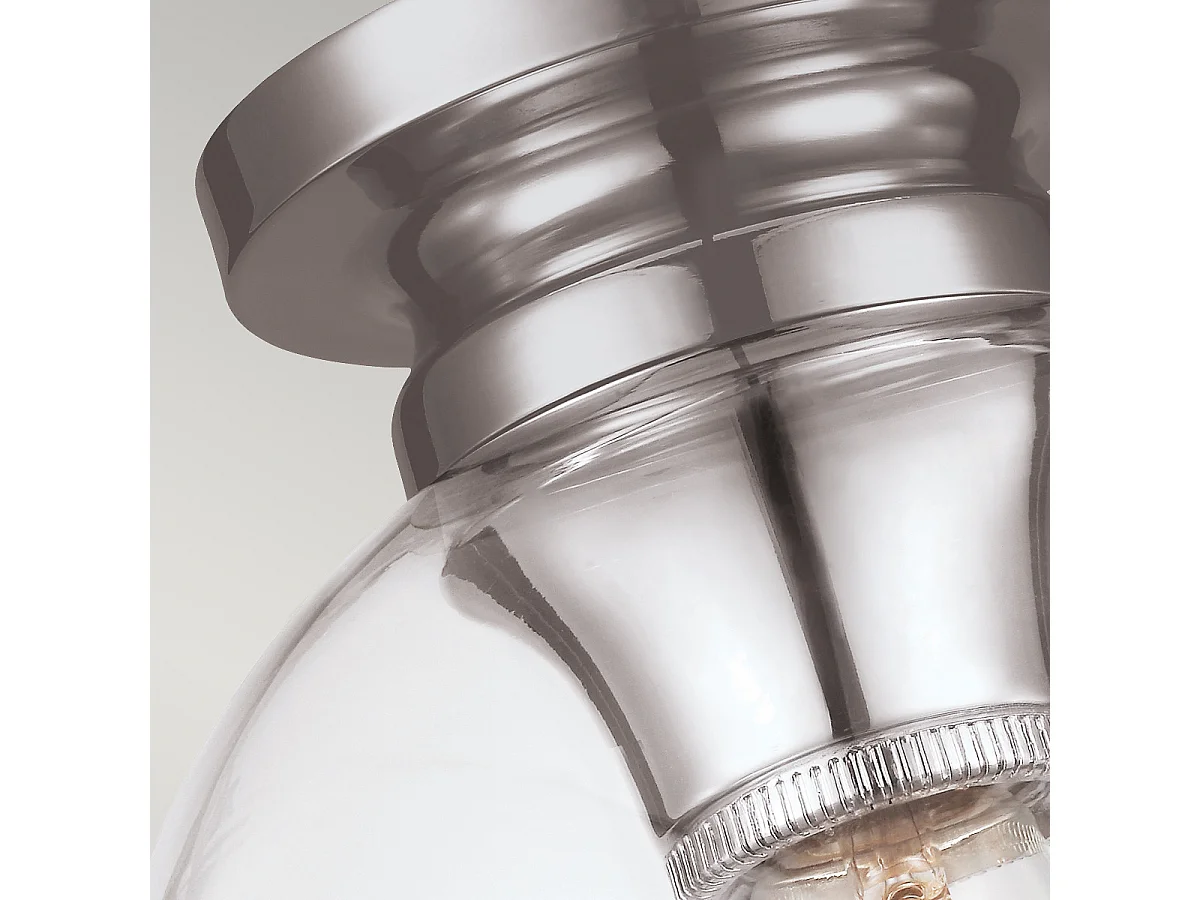 Elstead Tabby 1 Light Flush Light, polerat nickel