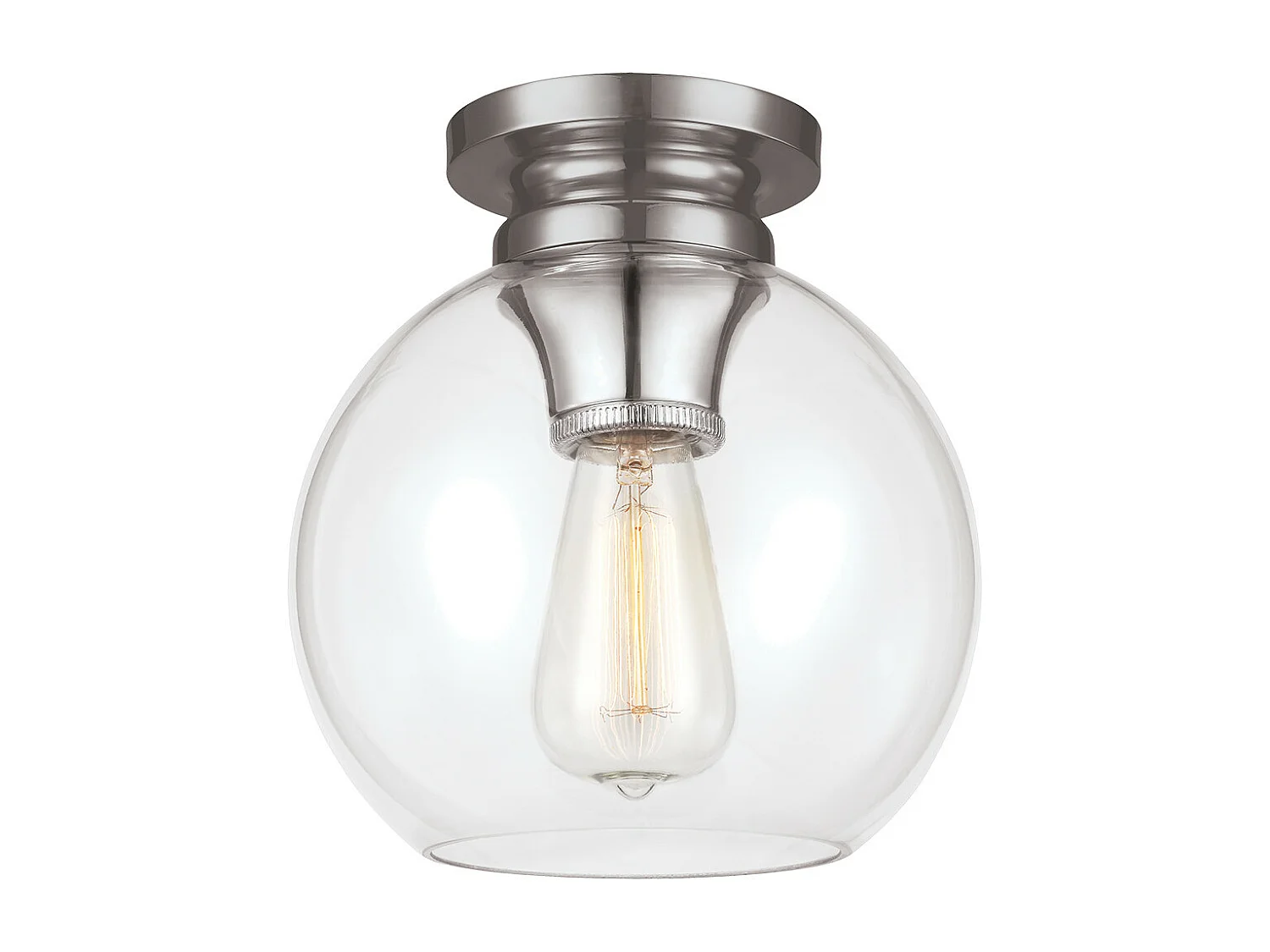 Elstead Tabby - 1 Light Flush Light, nichel lucido