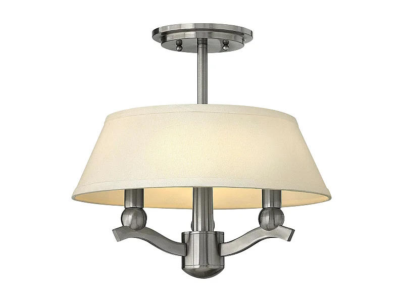 Elstead Hinkley Whitney Cylindrisk 3-armad halvspolande / taklampa med skärm 3x E14 borstad nickel