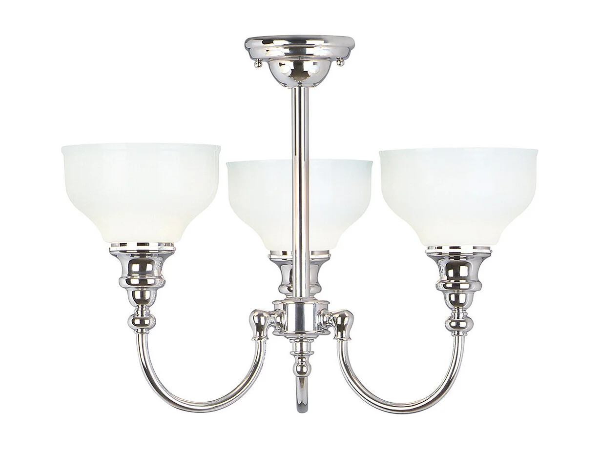Elstead Cheadle Lustre de salle de bains à 3 ampoules, suspension, chrome poli IP44, G9
