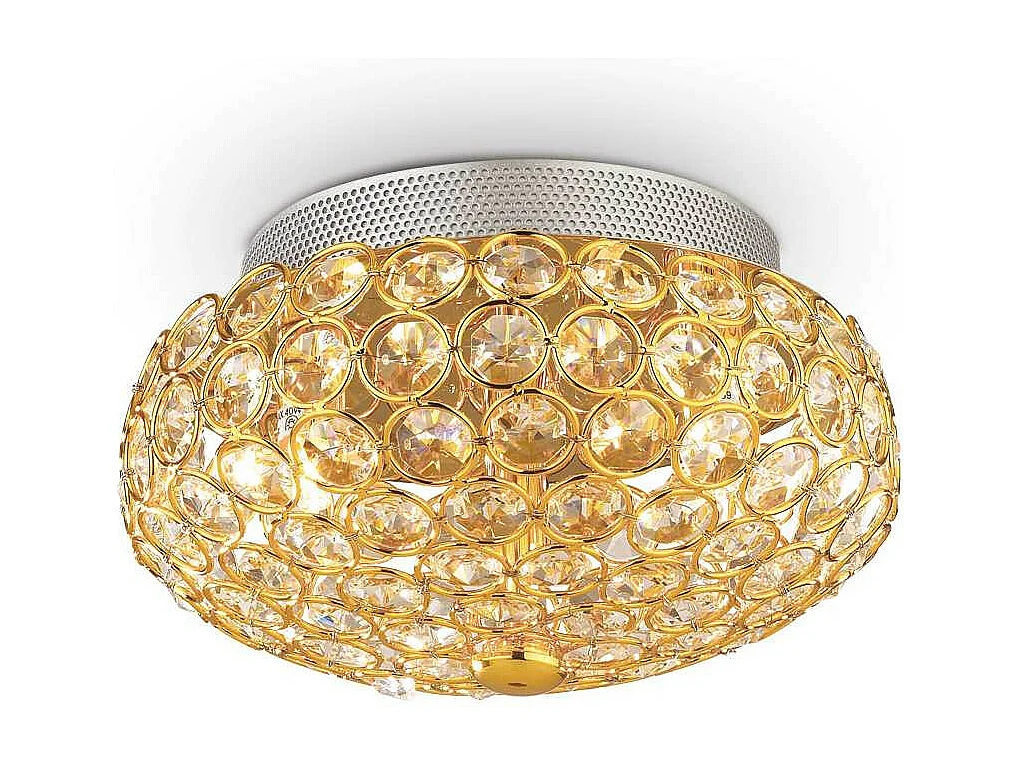 Ideal Lux King Plafonnier à 3 ampoules, petit or, G9