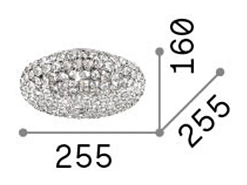 Ideal Lux King - Plafón de techo pequeño de 3 luces Dorado, G9