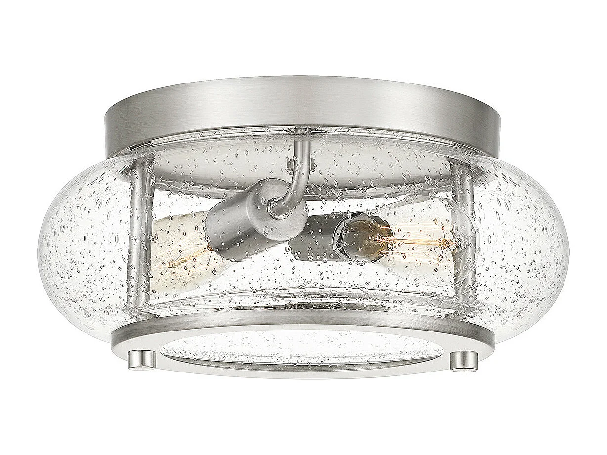 Elstead Trilogy 2 licht Flush Mount, Nickel gebürstet, E27