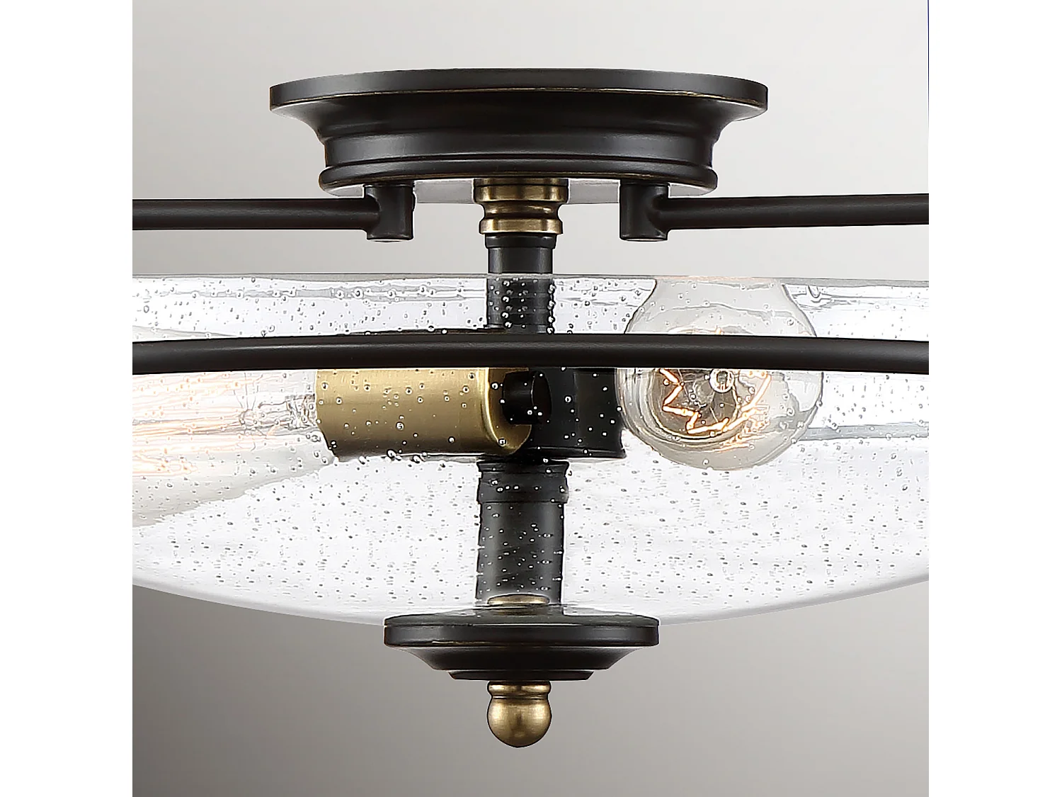 Elstead Quoizel Griffin Skål semi-flush tak ljus palladisk brons med väderbitna mässing accenter