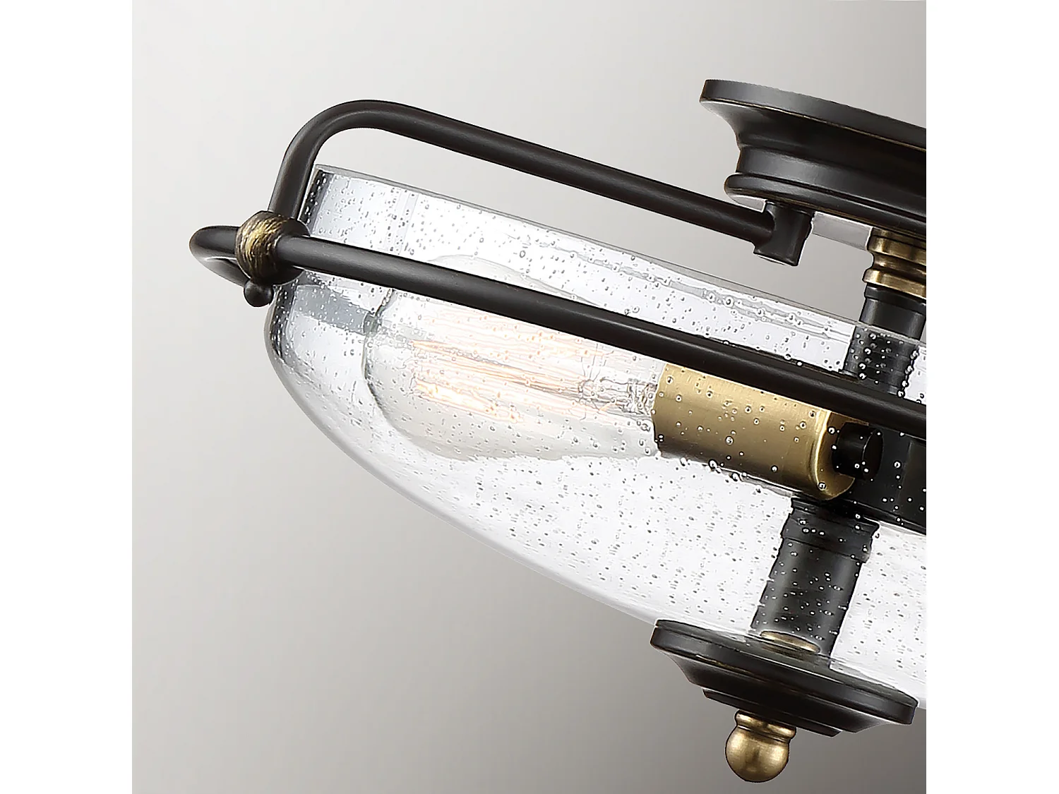 Elstead Quoizel Griffin Skål semi-flush tak ljus palladisk brons med väderbitna mässing accenter