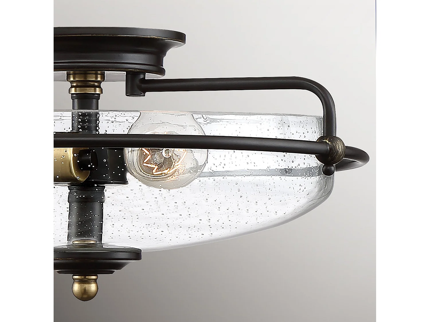 Elstead Quoizel Griffin Ciotola Plafoniera semi-incasso Bronzo palladiano con accenti in ottone stagionato