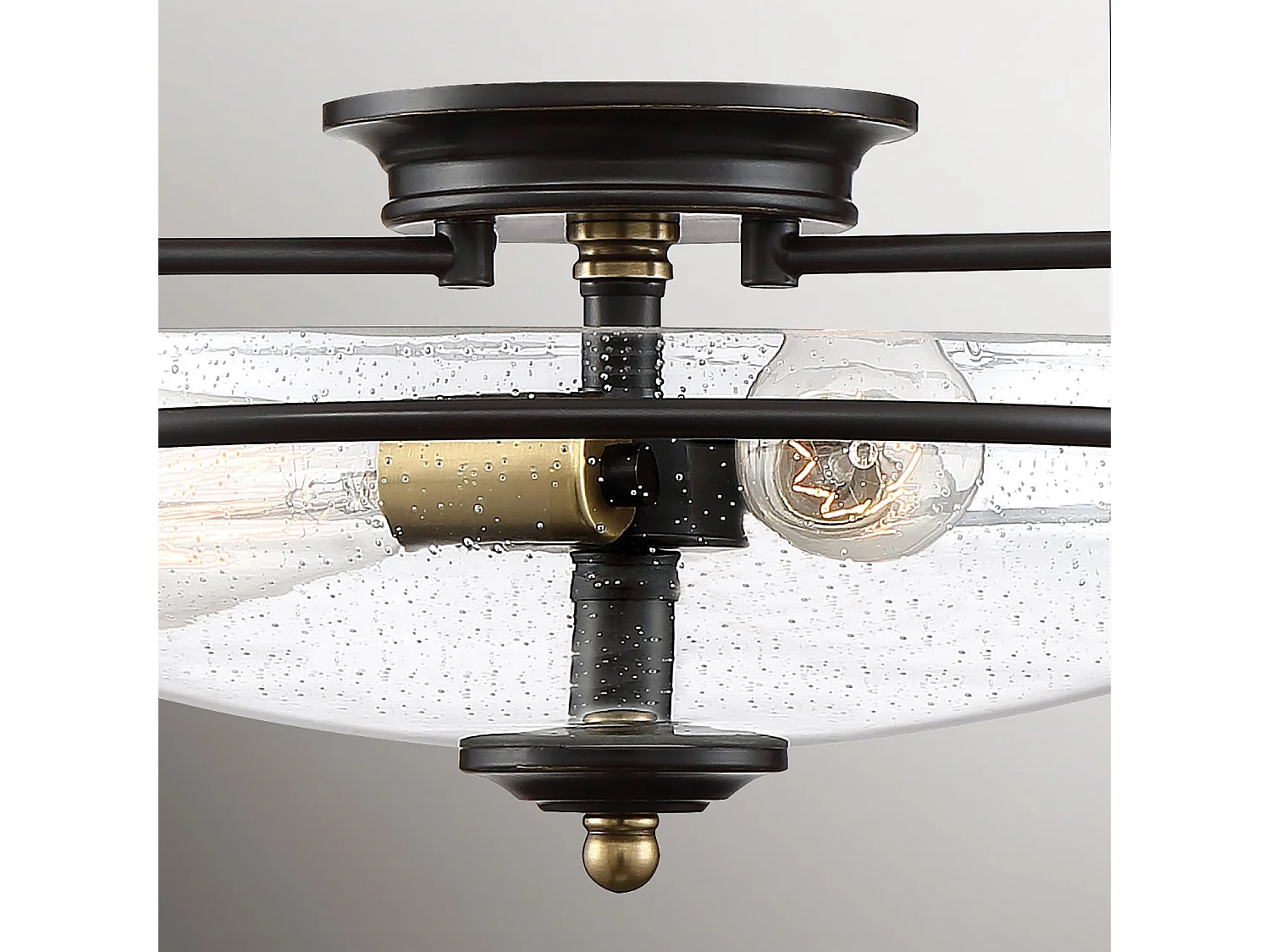 Elstead Quoizel Griffin Ciotola Plafoniera semi-incasso Bronzo palladiano con accenti in ottone stagionato