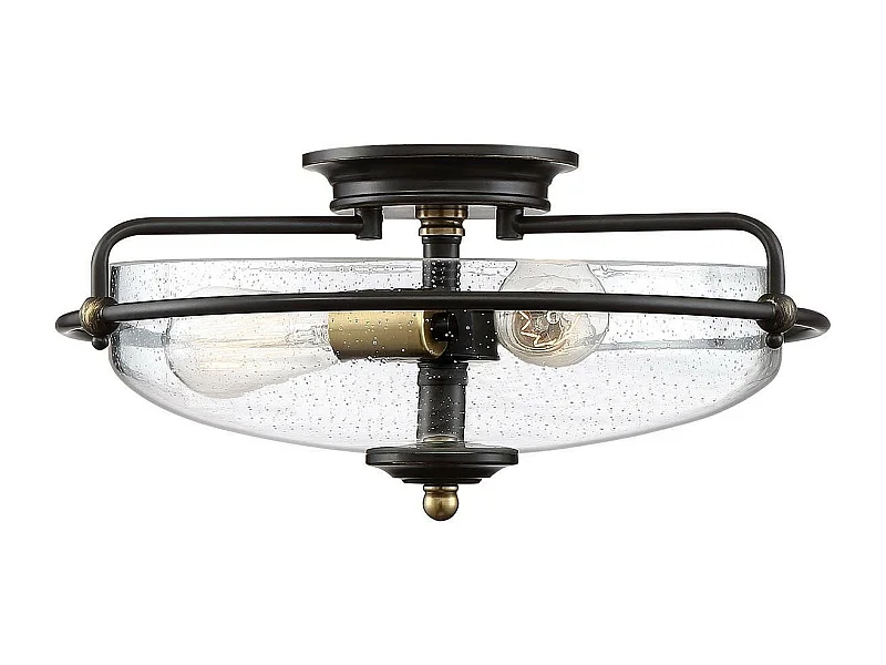 Elstead Quoizel Griffin Skål semi-flush tak ljus palladisk brons med väderbitna mässing accenter