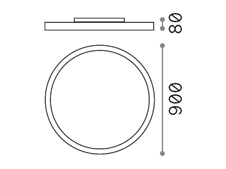Decorativo Round Simple Flush White, 3000K