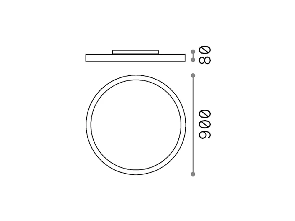 Decorativo Round Simple Flush White, 3000K