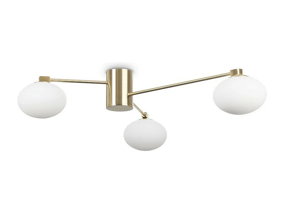 Ideal Lux HERMES Plafón Semi Empotrado 3 Luces Globe Multi Brazo Latón