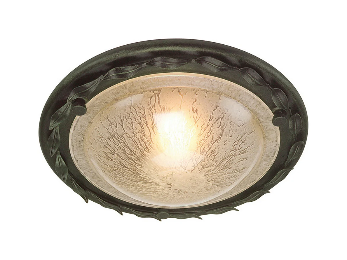 Elstead Olivia - Plafoniera a 1 luce nera, oro, E27