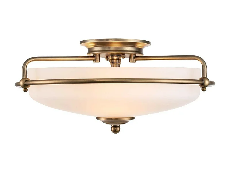 Elstead Quoizel Griffin Lampada da soffitto semi-incasso a ciotola in ottone stagionato