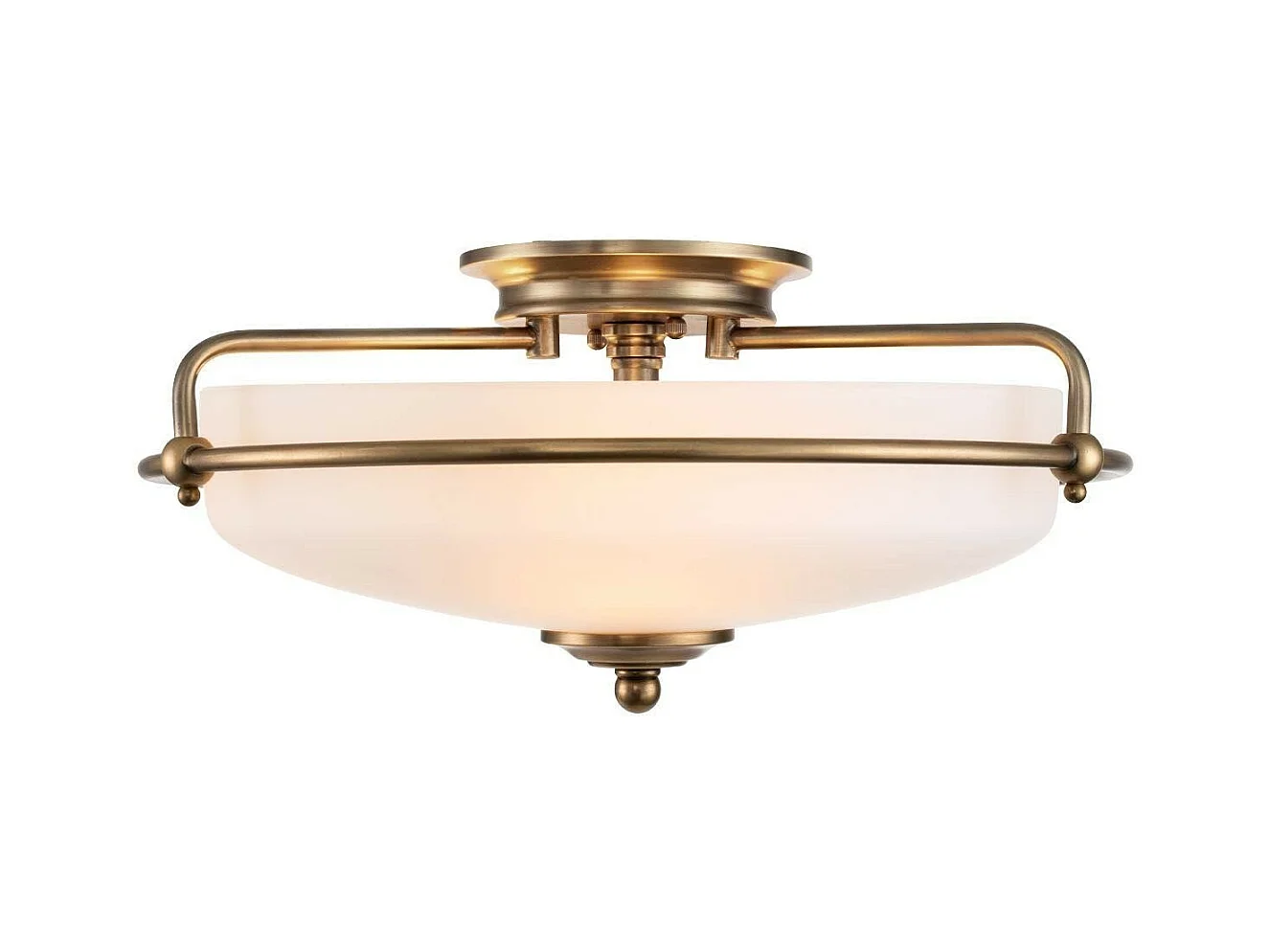 Elstead Quoizel Griffin Lampada da soffitto semi-incasso a ciotola in ottone stagionato