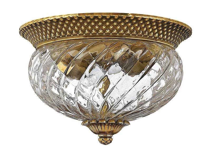 Plantation Hinkley 2 licht Flush Mount Messing brüniert