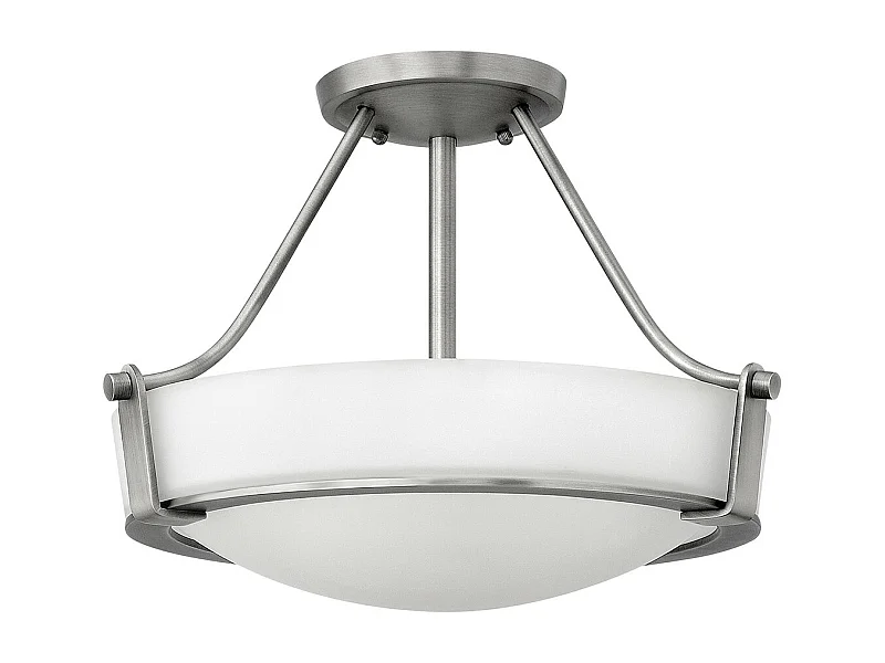 Elstead Hathaway 3 Ljus Small Semi Flush Ceiling Light Nickel, E27
