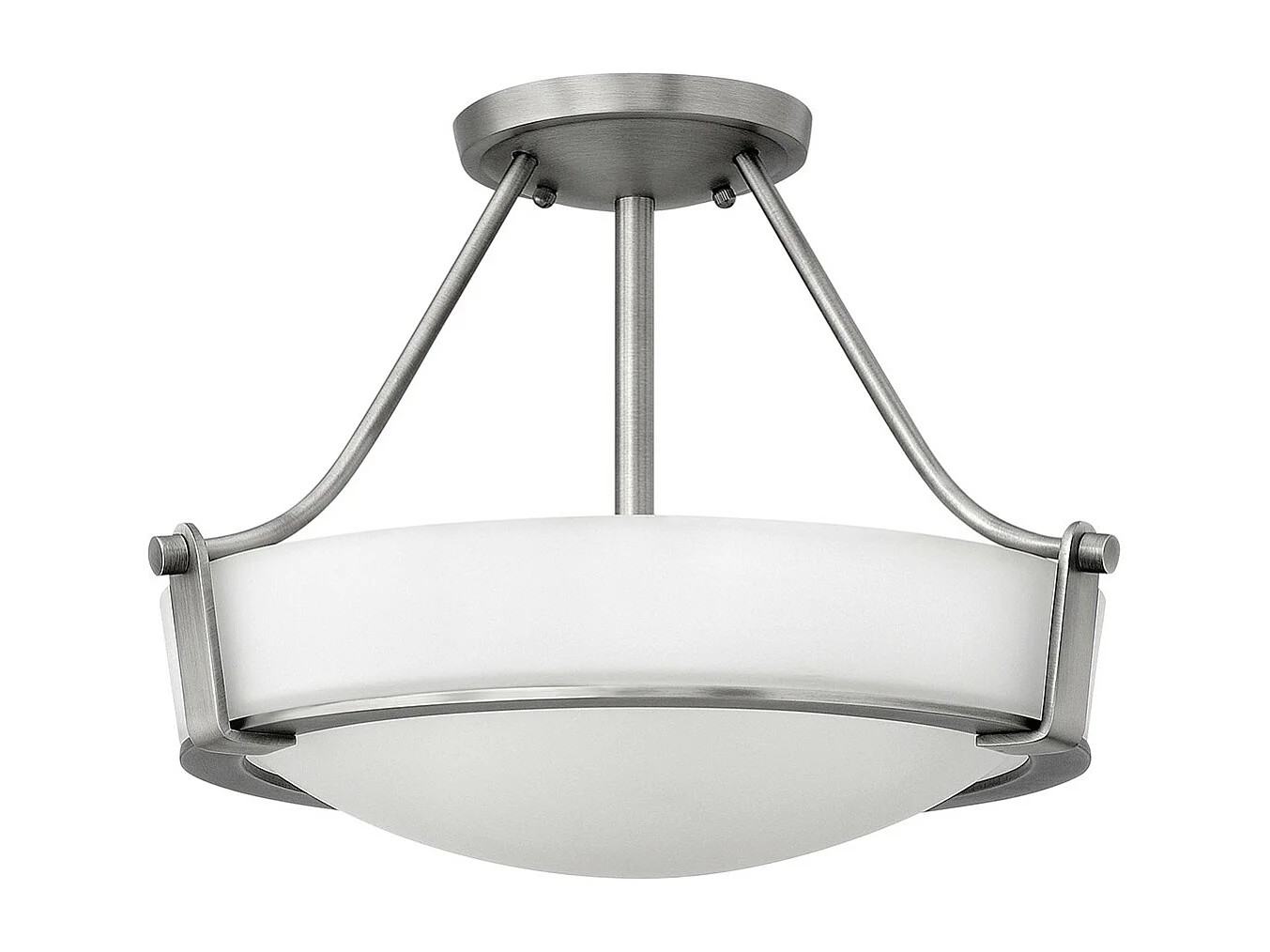 Elstead Hathaway - 3 licht Small Semi Flush Deckenleuchte Nickel, E27