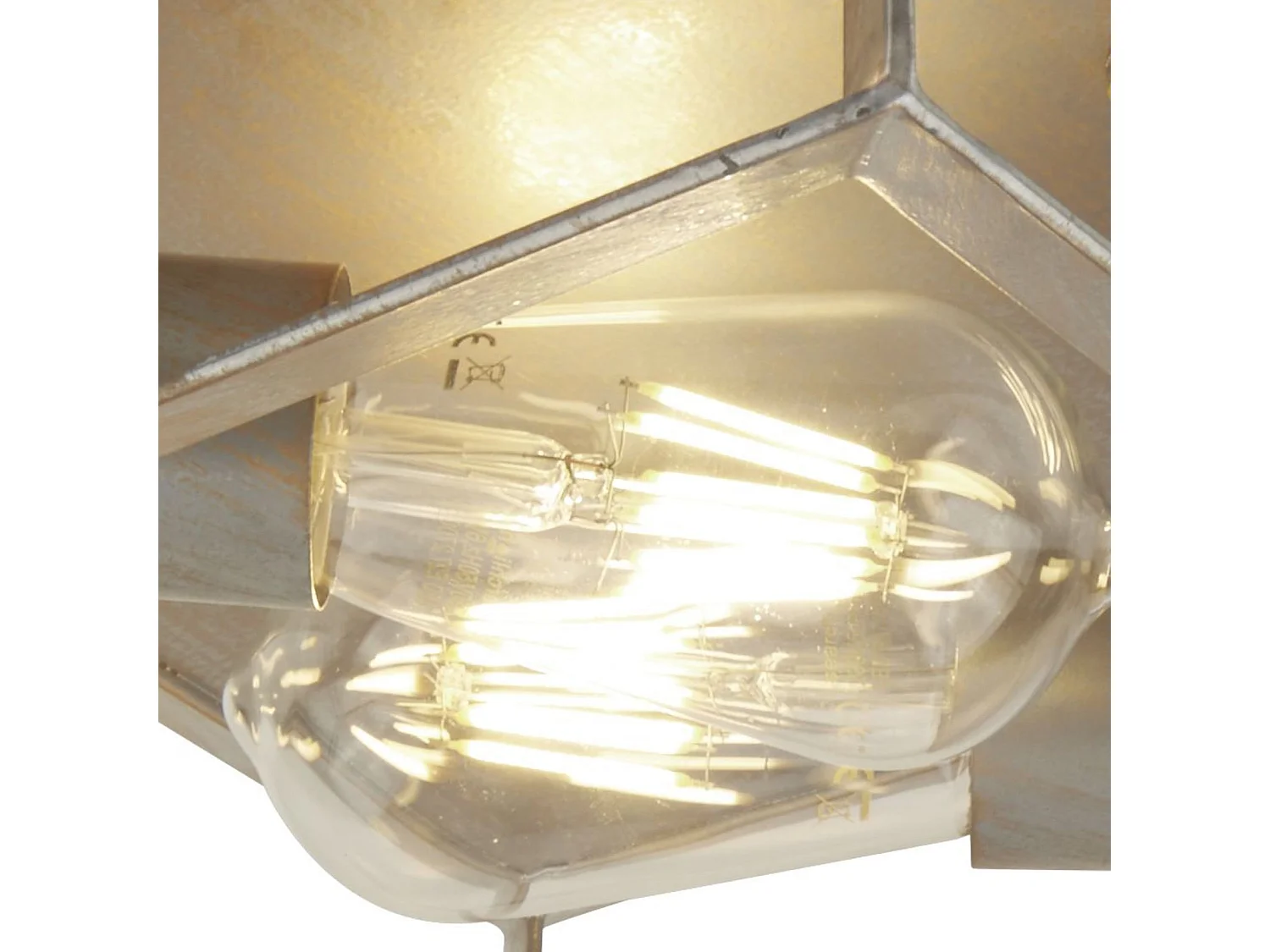 Searchlicht Heaton - 2 licht Flush Deckenleuchte Silber, Gold, E27