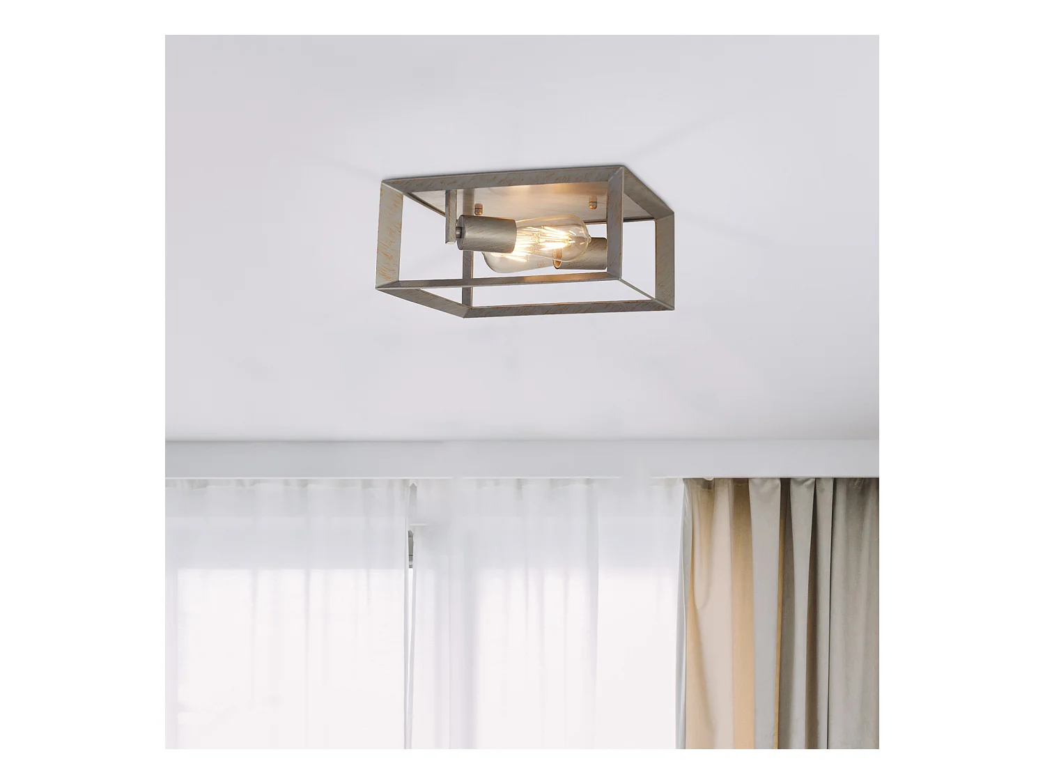 Searchlight Heaton 2 Ljus Spoltaksljus Silver, Guld, E27