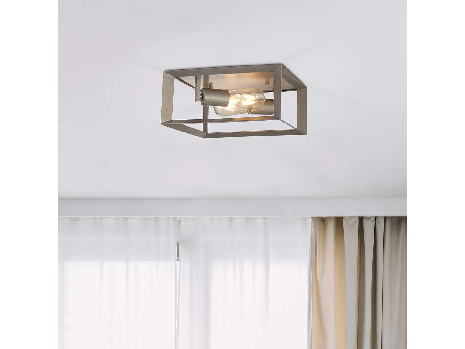 Searchlight Heaton 2 Ljus Spoltaksljus Silver, Guld, E27