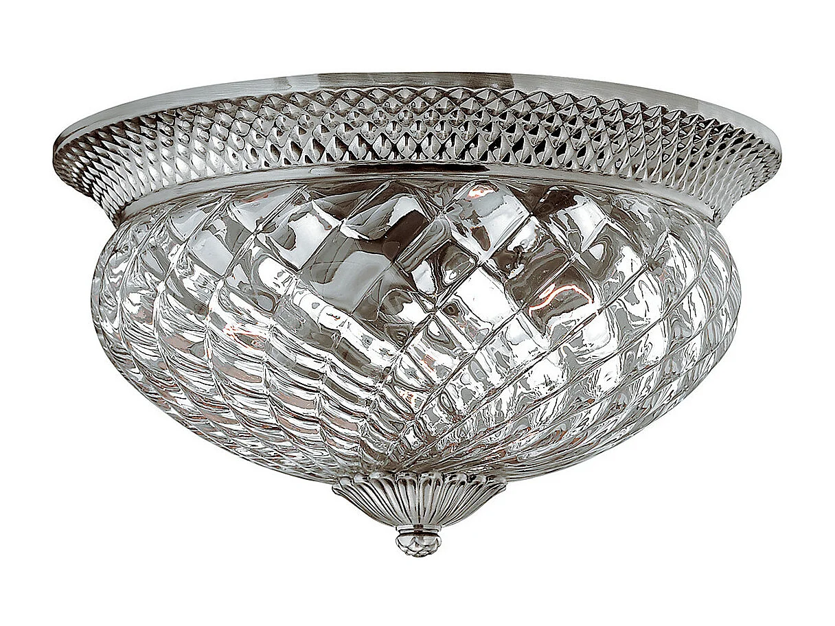 Elstead Plantation 3 Ljus Large Semi Flush Ceiling Light Polerad Antik Nickel, E27
